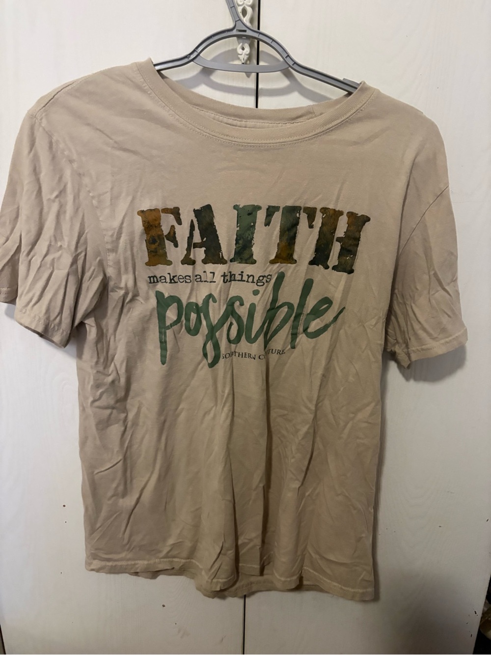 Southern Couture Women's "Faith Makes All Things Possible" T Shirt
